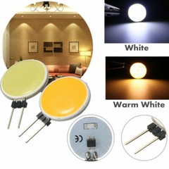 5pcs G4 LED Chip COB Light 5W DC 12V Headlight Round Lamp Cool White/Warm White
