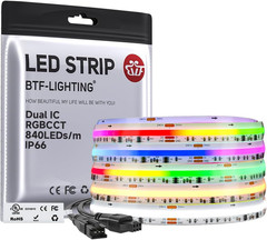 WS2811 Dual IC RGBCCT FCOB COB LED Strip,Ul Listed High Density Chasing IC RGB L
