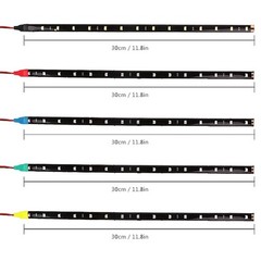 4 PCS 12V 12″ 1FT 15SMD Flexible LED Strip Light Waterproof For Car Truck Boat