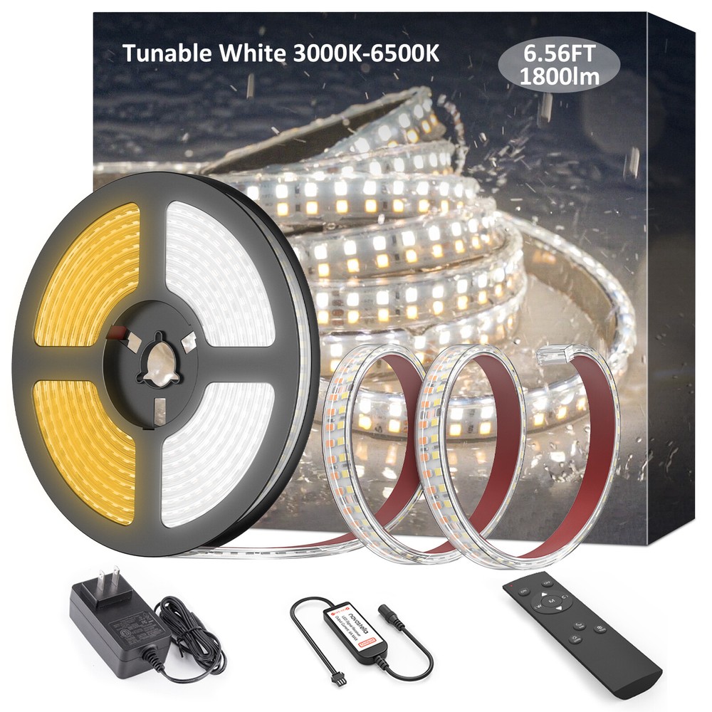 Novostella 13.2ft LED Strip Light Waterproof Tunable Warm/Daylight Waterproof
