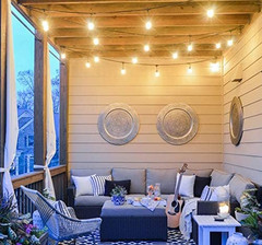LED Solar String Lights Outdoor 18Ft Waterproof Hanging Lights with 12 Shatterpr