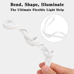 1M 12W Adhesive LED COB Strip Light 110V 120V Cold White 6000K 3.28 FT Flexib…
