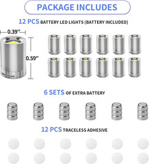 12 Pack Mini LED Lights, Blue Light Small LED Lights Battery Powered for Crafts,