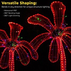 Red Flexible LED Rope Light Accent Indoor Outdoor Tree – 10/20/25/50/100/150FT