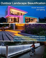 LED RGB Neon Rope Lights AC 120V ETL IP65 Strip Light with Remote 50FT