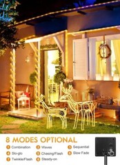 Solar-Powered String Lights Outdoor,Tube Lights for Garden, Patio & Pool Decor
