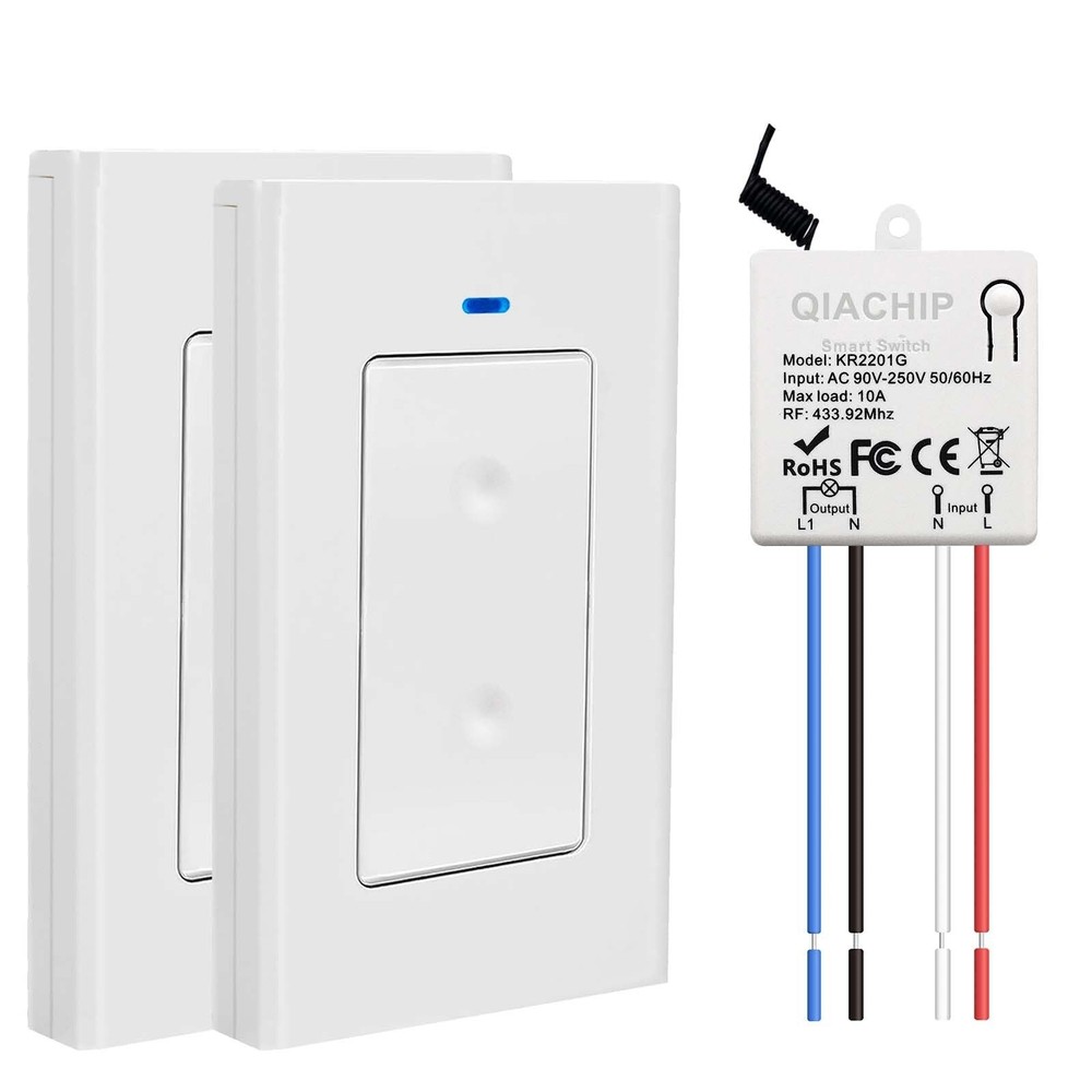 Wireless Lights Switch Kit, No WiFi Required, No in-Wall Wiring Needed Remote…
