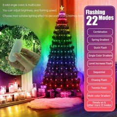 Christmas Tree Waterfall String Lights RGB Outdoor/Indoor Waterproof Smart Fairy