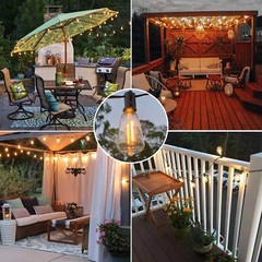 Outdoor Led String Light Plug in 50FT LED Lights with 25 Bulbs ST38 Shatterproof