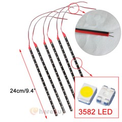 6~18PCS 12V 12″ 1FT 15SMD Flexible LED Strip Light Waterproof For Car Truck Boat
