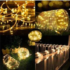 Solar 50-300LED Powered Fairy String Rope Strip Lights Outdoor Garden Patio