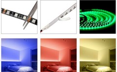 5M RGB LED Strip Light Waterproof Black PCB 5050 SMD Tape Rope String Light 12V