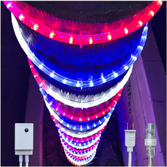 100FT Red White Blue LED Rope Lights 4th July Patriotic Outdoor Decor Lights