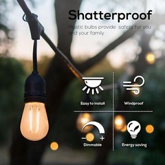 Energy Saving Dimmable LED Bulbs – Outdoor String Lights – Vintage Filament