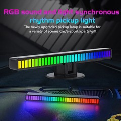 32LED RGB Car Atmosphere Strip Light Bar Music Sync Sound Control Rhythm Lamp US