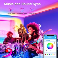 TJOY 200ft Bluetooth LED Strip Lights Music Sync RGB with Remote APP Control 2
