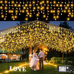 98FT 1216 LED Icicle Lights for Outside, 8 Modes 228 Drops, Cool White | Icicle
