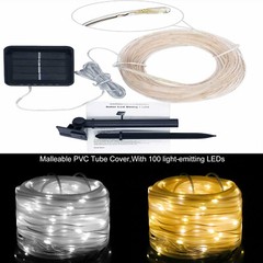 Outdoor Garden Lamp String Light Solar Rope Tube Lights Waterproof 32FT 100 LED