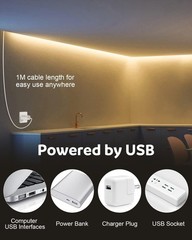 Art Deco USB Powered COB LED Strip Lights – 1M 320Leds for Stylish Illumination