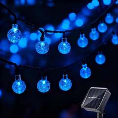 Solar String Lights Outdoor Waterproof IP65 9.3 Feet Patio Lights with 20 LED Cr