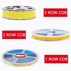24V 1 2 5 Rows COB LED Strip Light Super Bright 320 600 1600 LEDs Flexible Tape