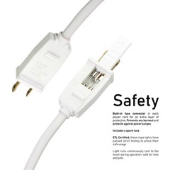 Cool White 1/2″ LED Rope 10ft Flexible X’mas Outdoor Lighting Static/Mode Extend