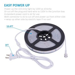 120V Dimmable LED Strip Lights 4200K Daylight, Work with Smart Plug,110V Dimm…