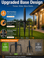 4 Pack String Light Poles for Outside, Thickened Metal Christmas Lights Hanger P