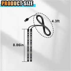 Universal Car LED Strip Light, USB Port Auto Interior Decorative USB, Red