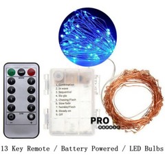 Mini LED Copper Wire String Fairy Lights Battery Power Box With 13-Key Remote