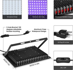 4 Pack 400W LED Black Light,Black Flood Light Outdoor with Plug and Switch, …