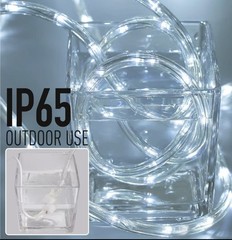 20FT 8-Mode LED Rope Light Outdoor Waterproof Lighting, Cool White