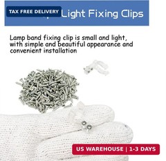100PCS 1/2Inch LED Rope Light Clips with 200PCS Screws for Outside PVC Outdoor R