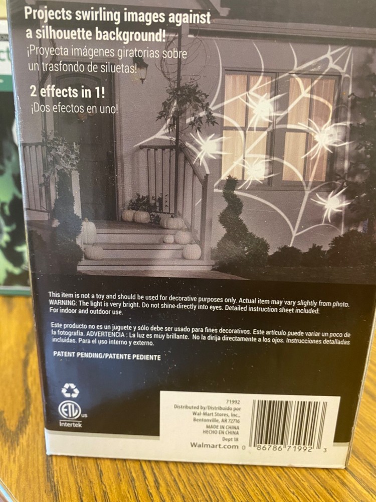 2- Halloween LED Lightshow Projection Whirl- A- Motion 1-Witches & 1-Spider/Web