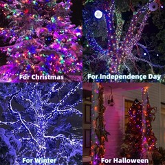 66ft Christmas Decorative Mini Lights, 200 LED RGB Changing 8 Functional Gree…