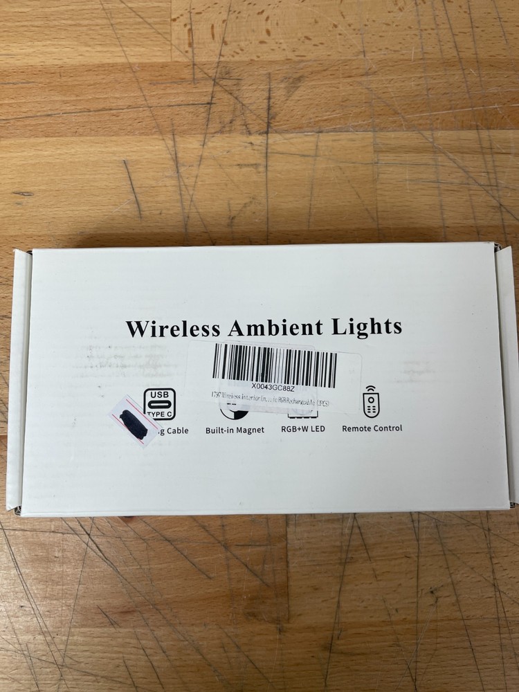 Wireless RGB Ambient Lights Magnet Mount USB-C Rechargeable LED w/ Remote