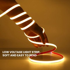 164FT IP68 Waterproof COB LED Strip 320LEDs/M Flexible Rope Lights Tape 12V 24V
