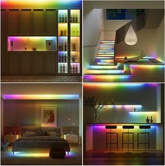 32.8ft RGBIC COB LED Strip Light Addressable WS2811 12V 24V LED Strip 720LEDS/M