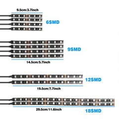 12Pcs Motorcycle RGB LED Neon Under Glow Lights Strip Kit With Remote Control US