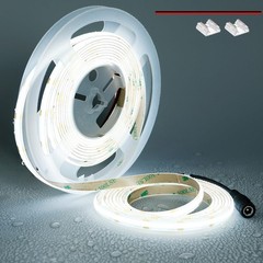 12v Cob Led Strip Light 6000k Cool White Waterproof Ip65 480leds/m Super Bright