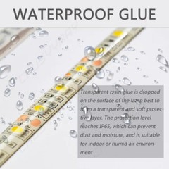 Super Bright Daylight White 2835 SMD 300 Led Light Strip 12V IP67 waterproof 5M