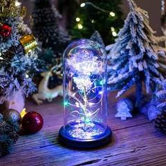 Eternal Forever Galaxy Rose Flower In Glass Dome LED Light Valentine’s Day Gift