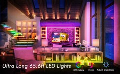 100ft LED Strip Lights 50ft 32ft Music Bluetooth APP Remote 5050 RGB Room Lights