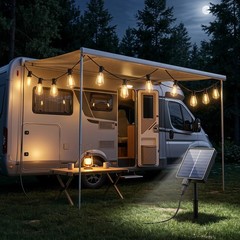 60FT Solar Outdoor String Lights Waterproof Patio 16 ST38 Bulbs Remote Control
