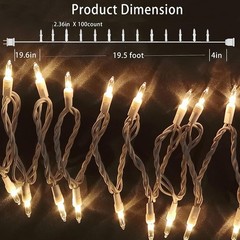 21ft White Wire Clear Mini Christmas String Lights 100 Count Clear Christmas