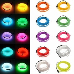 EL Wire Neon Glow String Strip LED Light Rope Controller Car Decor Dance Party