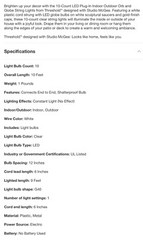 🛋️ Threshold LED Globe String Lighted 10ct Length Outdoor/indoor Clear White🆕