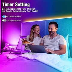 100Ft LED RGB Strip Lights Music Sync 5050 Room Light with Remote Control Decor