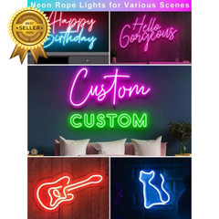 50FT RGB Neon Rope Lights, Outdoor Led Strip Lights Waterproof IP67 with Remote