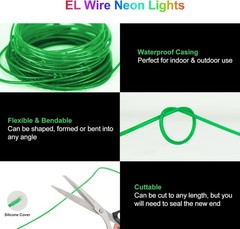 Flexible Neon LED Light Glow EL Wire String Strip Rope Tube Christmas 5 by 1M